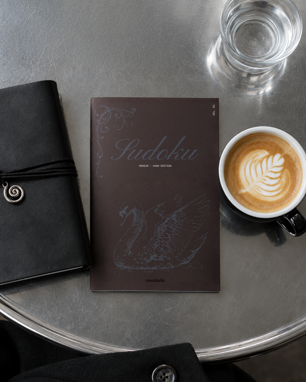 Ästhetisches Pocket Sudoku Schwan – Limited Edition A6